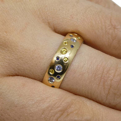 0.83ct Sapphire Starry Sky Band Ring set in 14k Yellow Gold - Skyjems Wholesale Gemstones