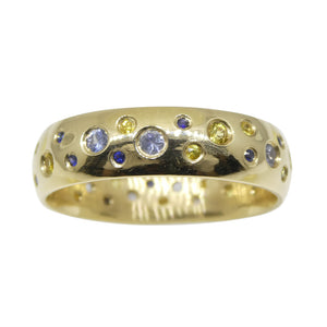 0.83ct Sapphire Starry Sky Band Ring set in 14k Yellow Gold - Skyjems Wholesale Gemstones