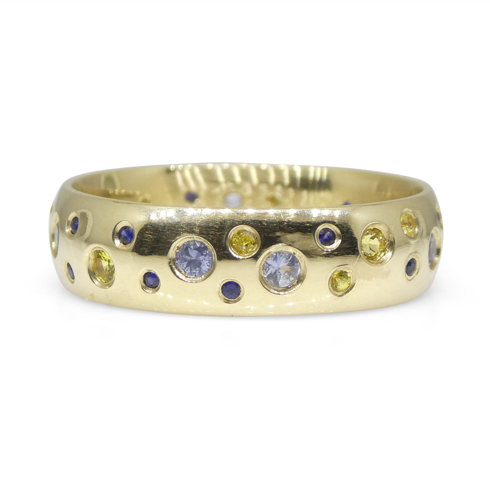 0.83ct Sapphire Starry Sky Band Ring set in 14k Yellow Gold - Skyjems Wholesale Gemstones