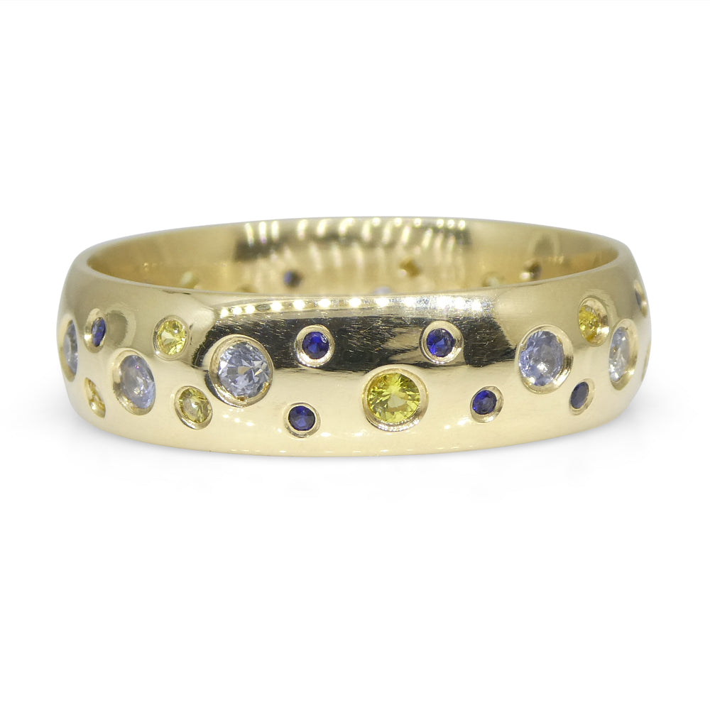 0.83ct Sapphire Starry Sky Band Ring set in 14k Yellow Gold - Skyjems Wholesale Gemstones