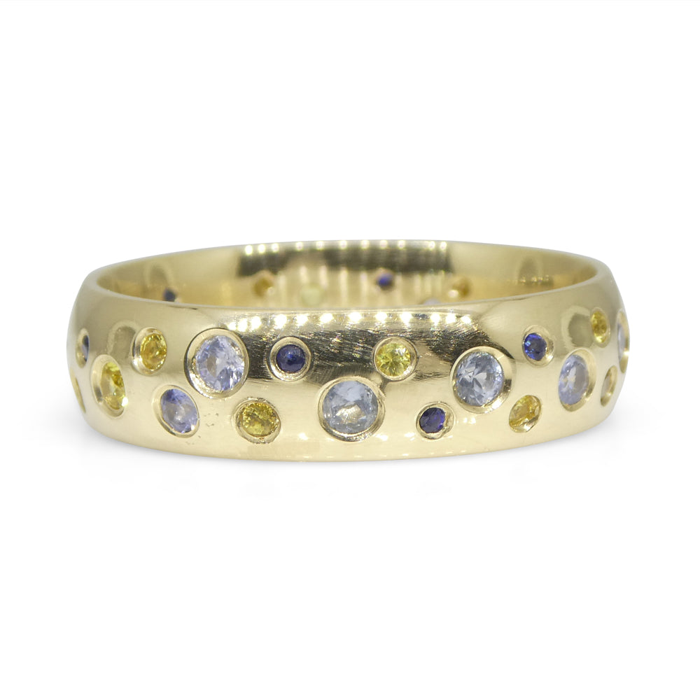 0.83ct Sapphire Starry Sky Band Ring set in 14k Yellow Gold - Skyjems Wholesale Gemstones