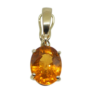 2.68ct Fanta Orange Spessartite Garnet Pendant Charm set in 14k Yellow Gold with Enhancer Bail - Skyjems Wholesale Gemstones