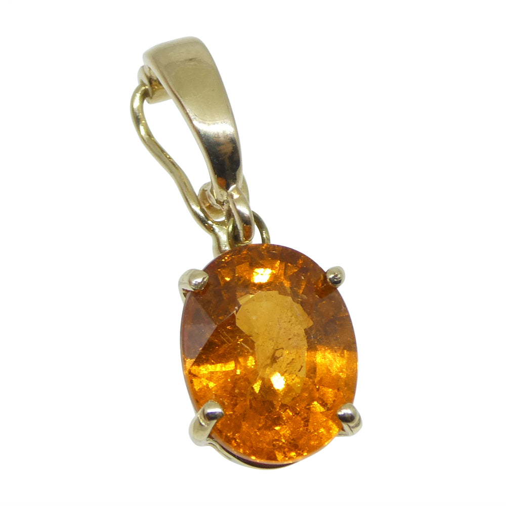 2.68ct Fanta Orange Spessartite Garnet Pendant Charm set in 14k Yellow Gold with Enhancer Bail - Skyjems Wholesale Gemstones