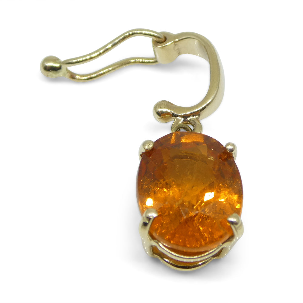 2.68ct Fanta Orange Spessartite Garnet Pendant Charm set in 14k Yellow Gold with Enhancer Bail - Skyjems Wholesale Gemstones