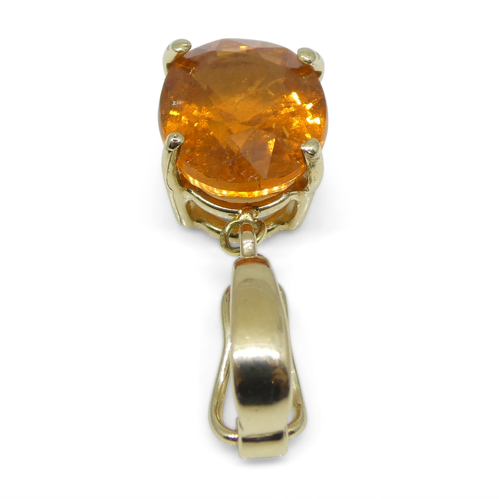 2.68ct Fanta Orange Spessartite Garnet Pendant Charm set in 14k Yellow Gold with Enhancer Bail - Skyjems Wholesale Gemstones