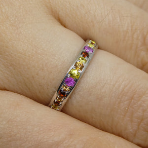 0.79ct Sapphire Starry Sky Band Ring set in 14k White Gold - Skyjems Wholesale Gemstones