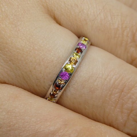 0.79ct Sapphire Starry Night Wedding Ring set in 14k White Gold