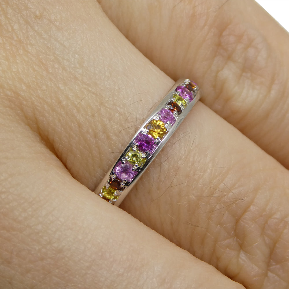 0.79ct Sapphire Starry Sky Band Ring set in 14k White Gold - Skyjems Wholesale Gemstones