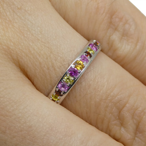 0.79ct Sapphire Starry Night Wedding Ring set in 14k White Gold