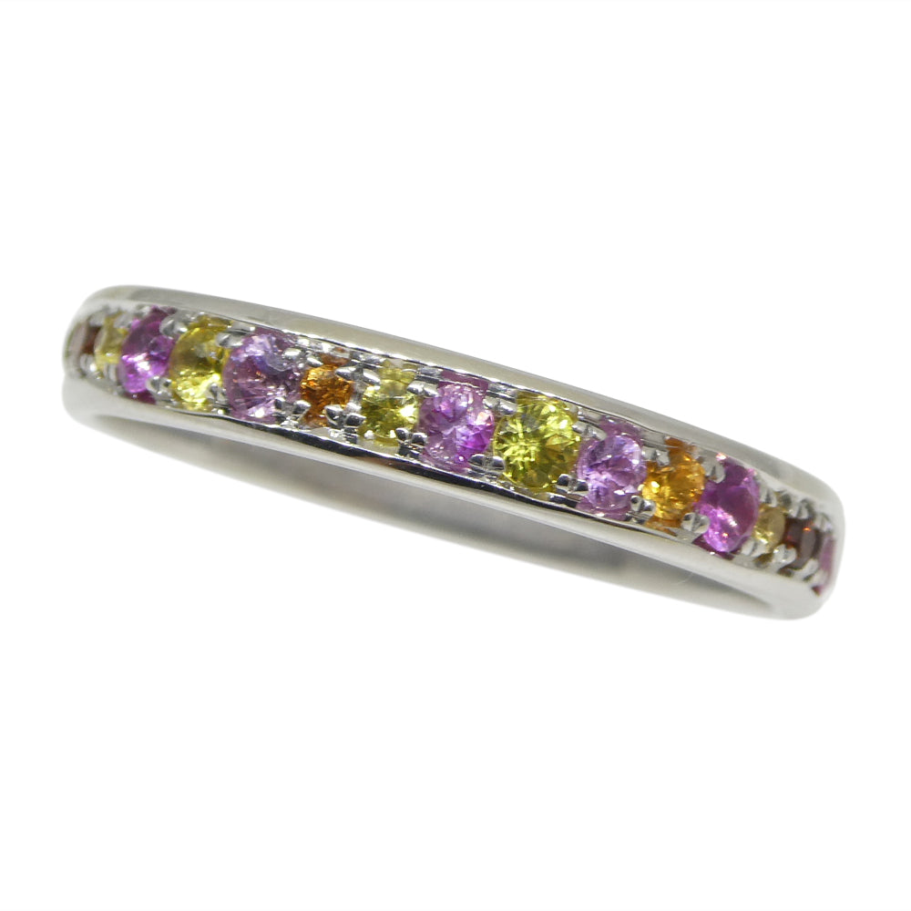 0.79ct Sapphire Starry Sky Band Ring set in 14k White Gold - Skyjems Wholesale Gemstones