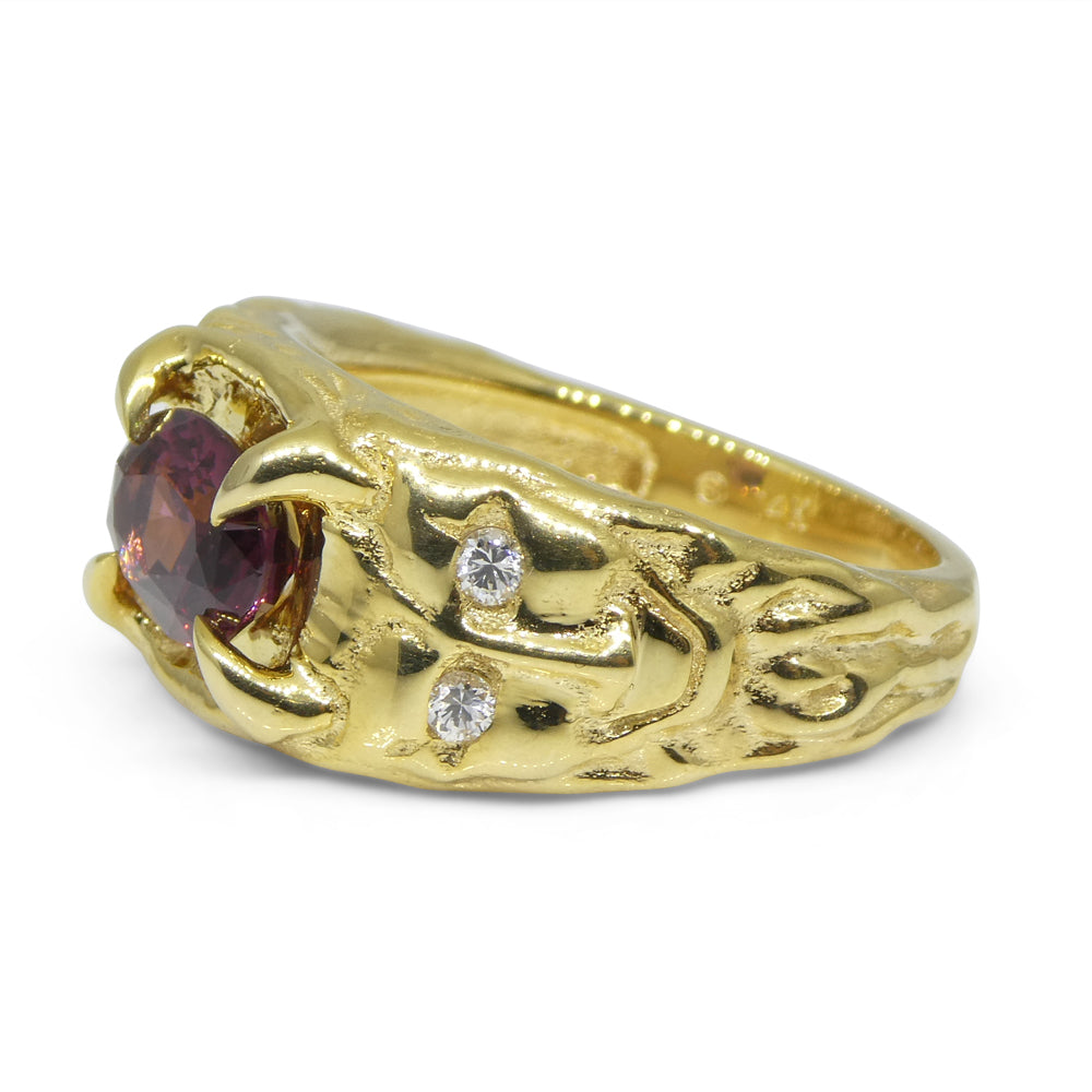 2.11ct Pink Spinel, Diamond Devil Mask Ring set in 14k Yellow Gold - Skyjems Wholesale Gemstones