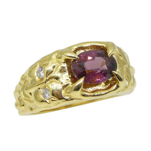 2.11ct Pink Spinel, Diamond Devil Mask Ring set in 14k Yellow Gold - Skyjems Wholesale Gemstones