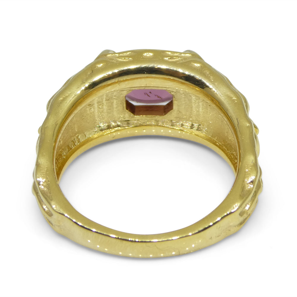 2.11ct Pink Spinel, Diamond Devil Mask Ring set in 14k Yellow Gold - Skyjems Wholesale Gemstones