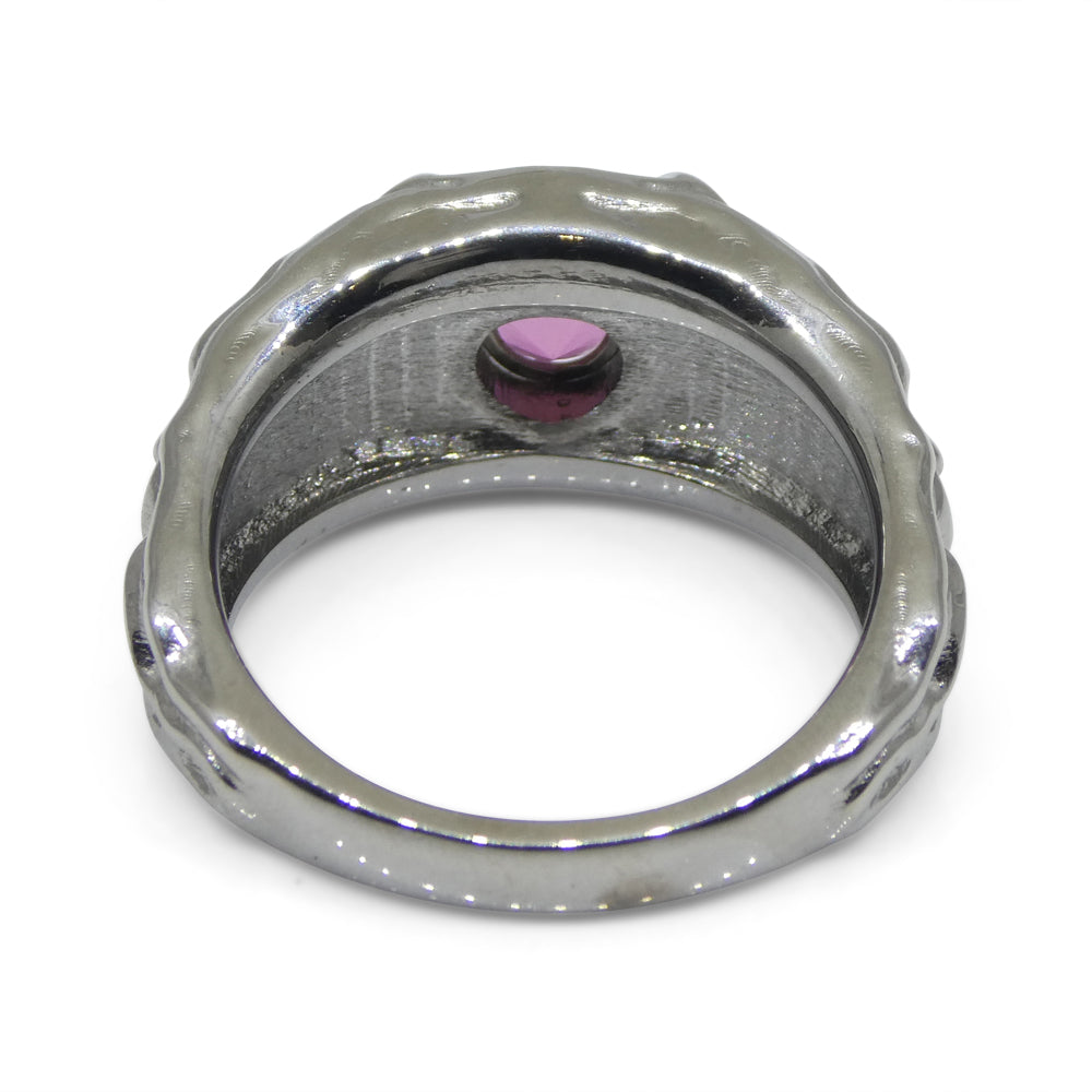 1.33ct Pink Tourmaline, Yellow Diamond Devil Mask Ring set in 14k Black Gold - Skyjems Wholesale Gemstones