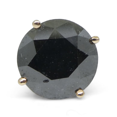 3.18cts. Black Diamond Single Stud Earring in 14k Rose Gold - Skyjems Wholesale Gemstones
