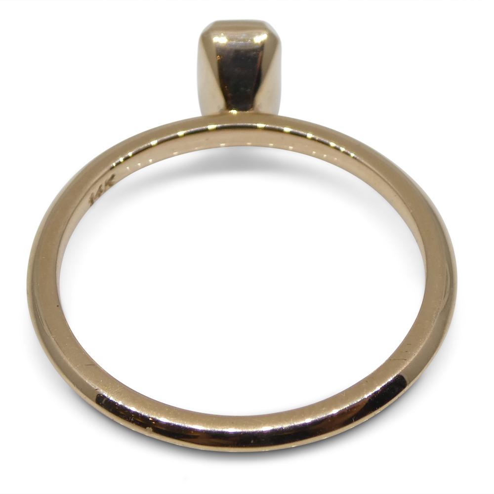 SkyJems Colombian emerald stacker ring in 14k rose gold, dainty octagon-cut green gemstone solitaire ring
