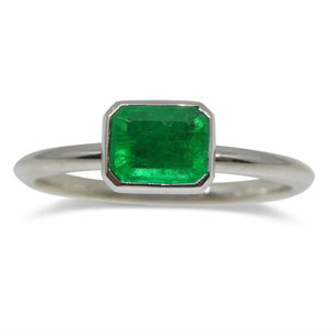 Emerald Stacker Ring set in 14kt White Gold - Skyjems Wholesale Gemstones