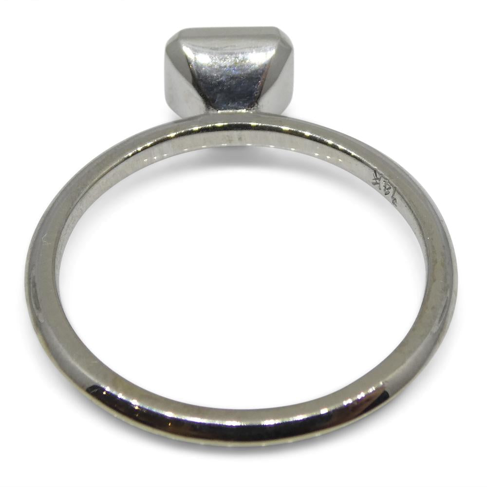 Dainty Colombian emerald octagon-cut stacker ring in 14k white gold by SkyJems, elegant green gemstone jewelry