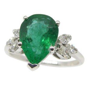 2.62ct Emerald & Diamond Ring in 14kt White Gold - Skyjems Wholesale Gemstones