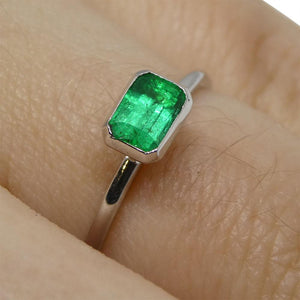 Emerald Stacker Ring set in 10kt White Gold - Skyjems Wholesale Gemstones