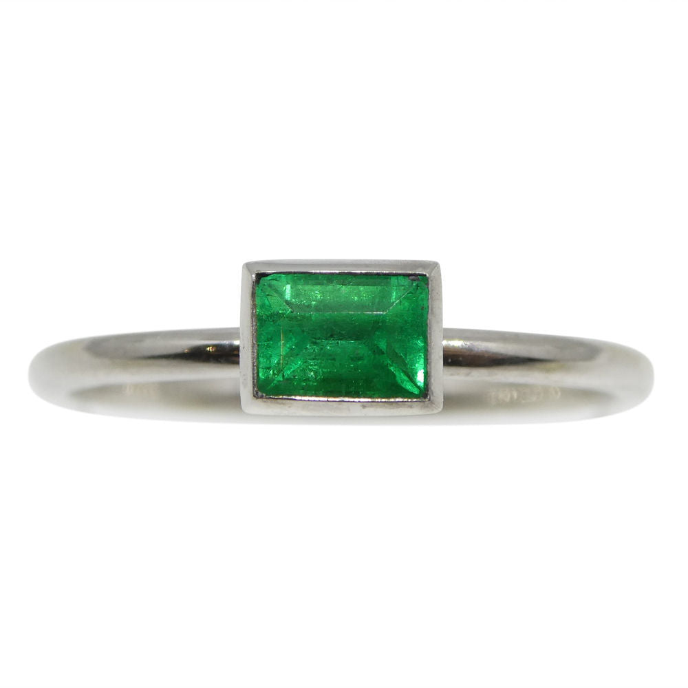 Emerald Stacker Ring set in 10kt White Gold - Skyjems Wholesale Gemstones