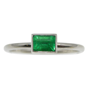 Emerald Stacker Ring set in 10kt White Gold - Skyjems Wholesale Gemstones