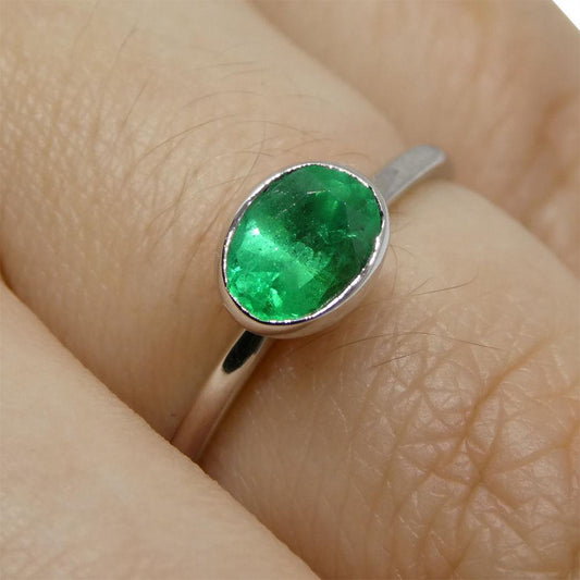 Emerald Stacker Ring set in 10kt White Gold - Skyjems Wholesale Gemstones