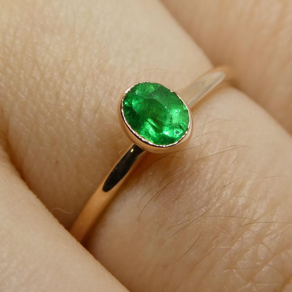 Emerald Stacker Ring set in 10kt Pink/Rose Gold - Skyjems Wholesale Gemstones