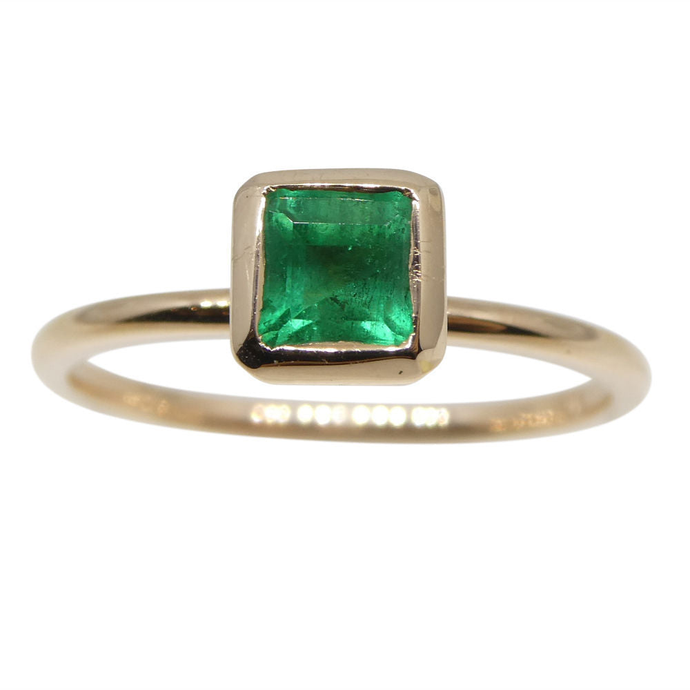 Emerald Stacker Ring set in 10kt Pink/Rose Gold - Skyjems Wholesale Gemstones