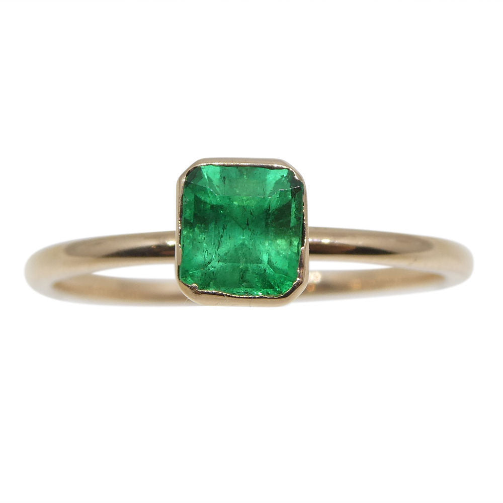 Emerald Stacker Ring set in 10kt Pink/Rose Gold - Skyjems Wholesale Gemstones