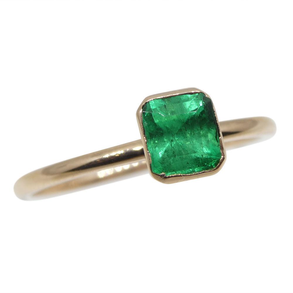 Emerald Stacker Ring set in 10kt Pink/Rose Gold - Skyjems Wholesale Gemstones