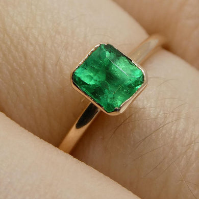 Emerald Stacker Ring set in 10kt Pink/Rose Gold - Skyjems Wholesale Gemstones