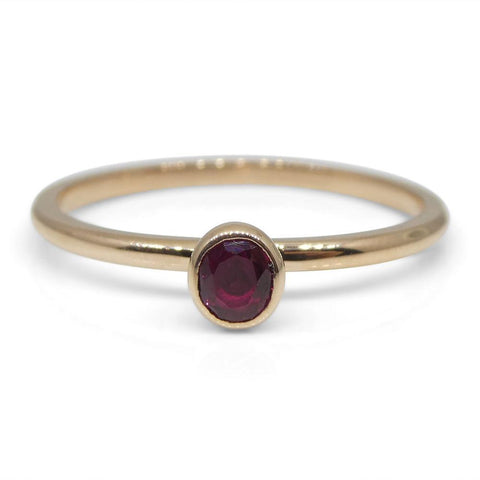 Ruby Stacker Ring set in 10kt Pink/Rose Gold