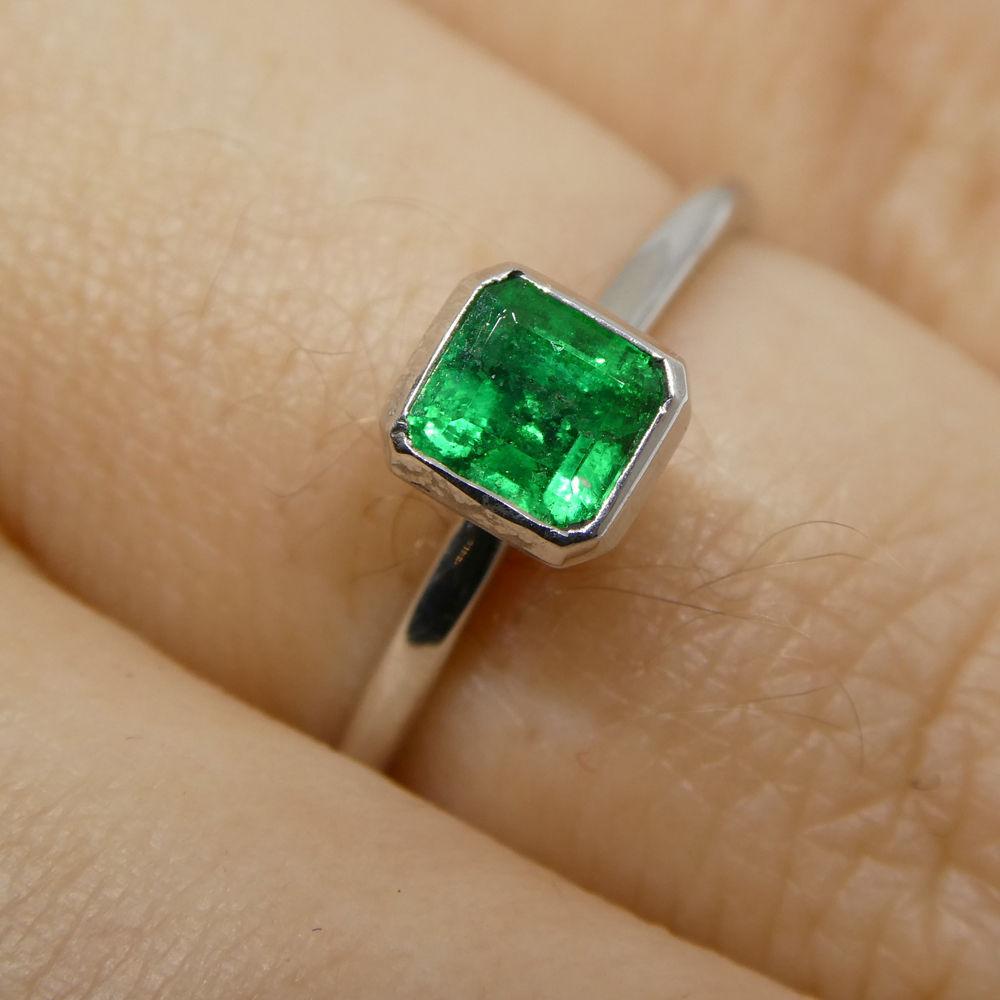 Emerald Stacker Ring set in 10kt White Gold - Skyjems Wholesale Gemstones