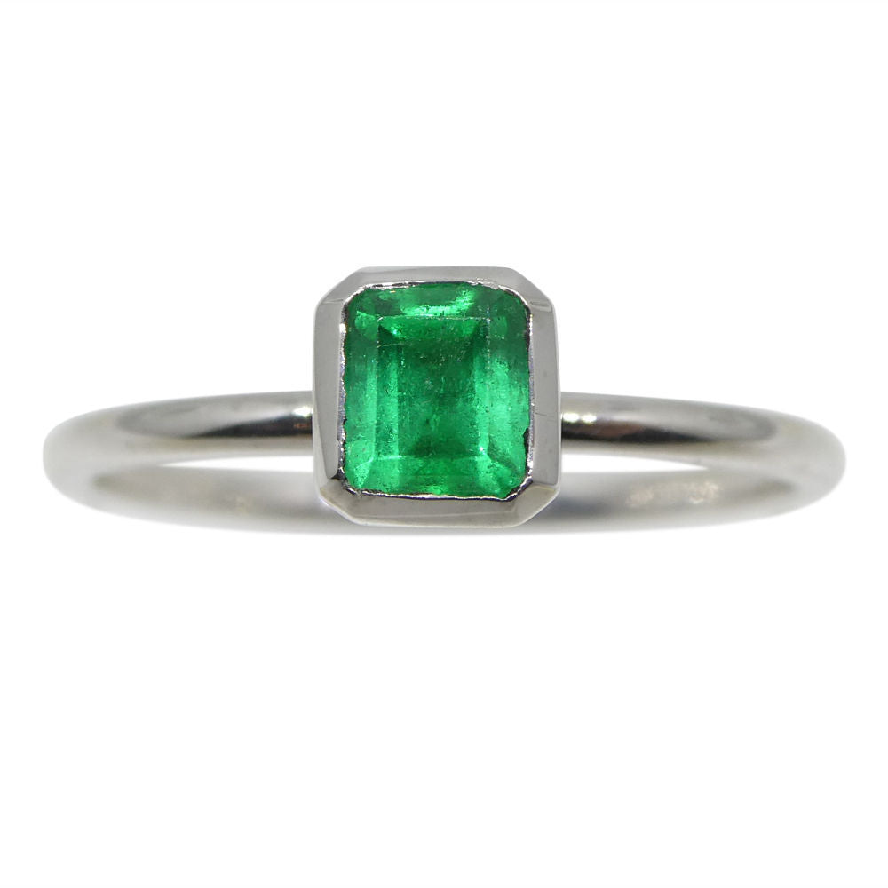 Emerald Stacker Ring set in 10kt White Gold - Skyjems Wholesale Gemstones