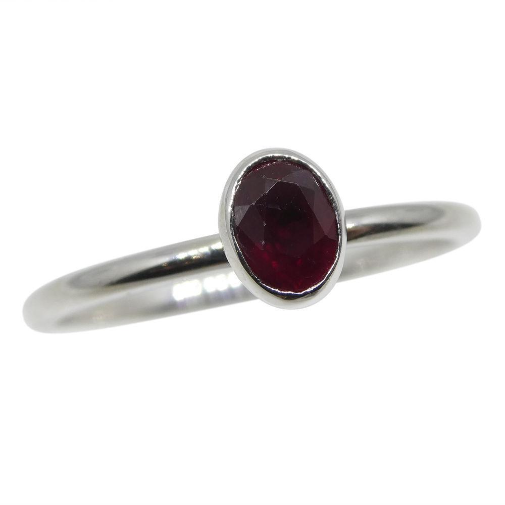 Ruby Stacker Ring set in 10kt White Gold - Skyjems Wholesale Gemstones