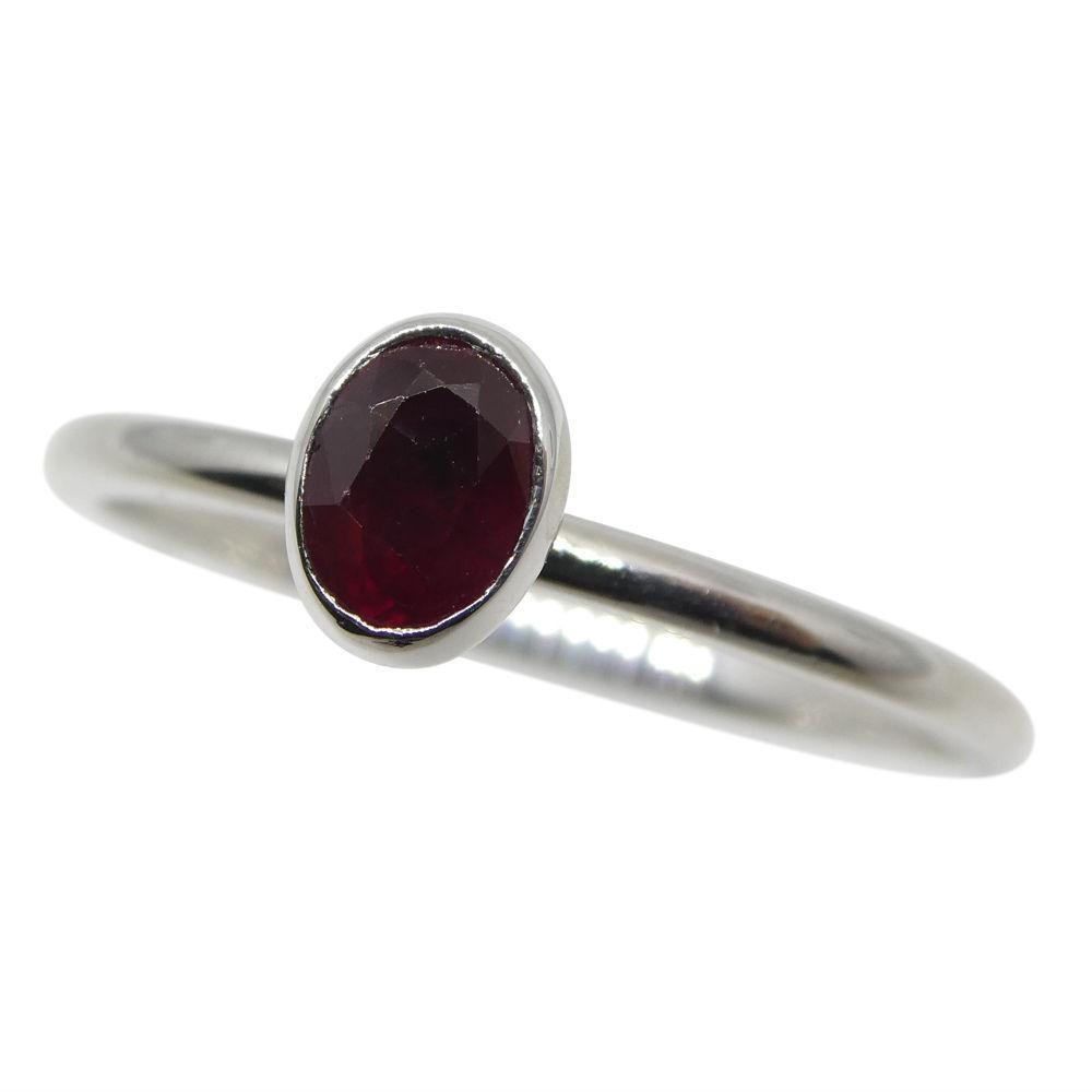 Ruby Stacker Ring set in 10kt White Gold - Skyjems Wholesale Gemstones