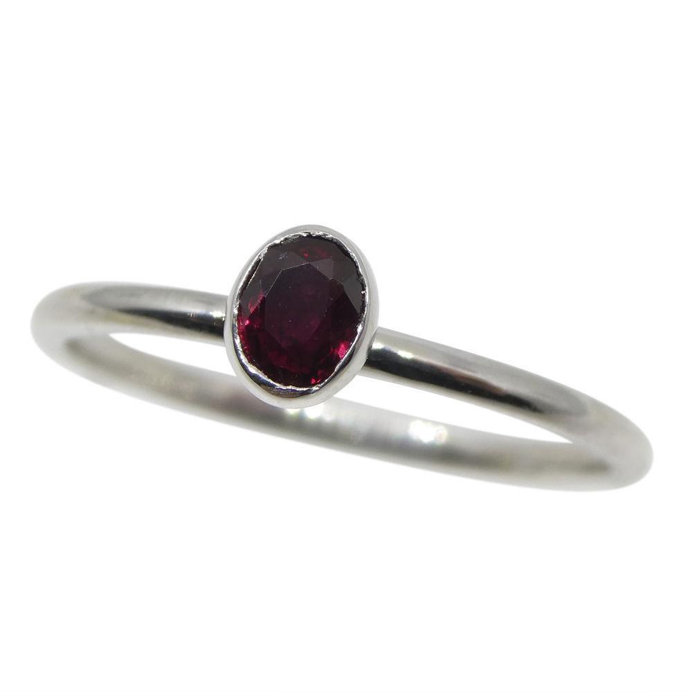 Ruby Stacker Ring set in 10kt White Gold - Skyjems Wholesale Gemstones