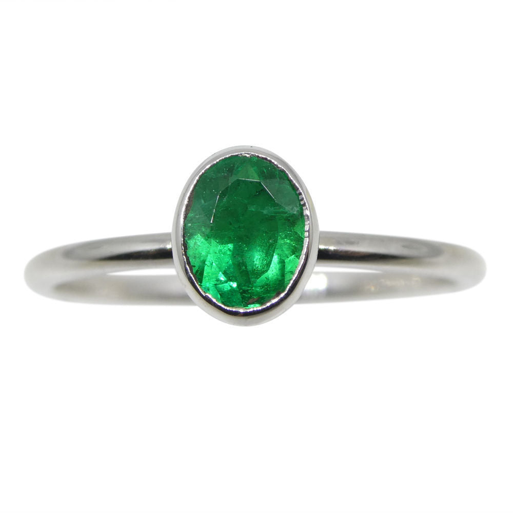 Emerald Stacker Ring set in 10kt White Gold - Skyjems Wholesale Gemstones