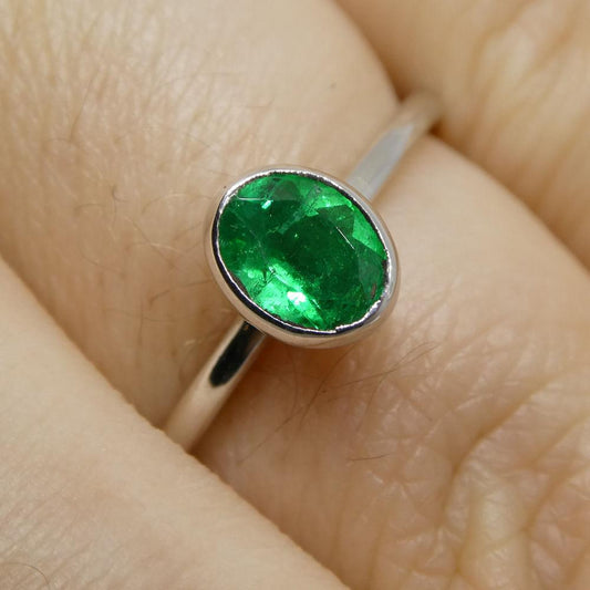 Emerald Stacker Ring set in 10kt White Gold - Skyjems Wholesale Gemstones