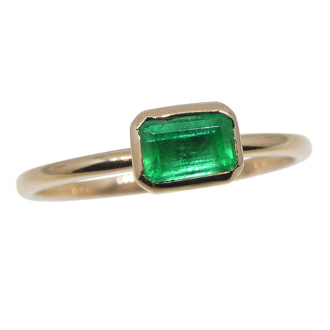 Colombian Emerald Stacker Ring set in 10kt Pink/Rose Gold
