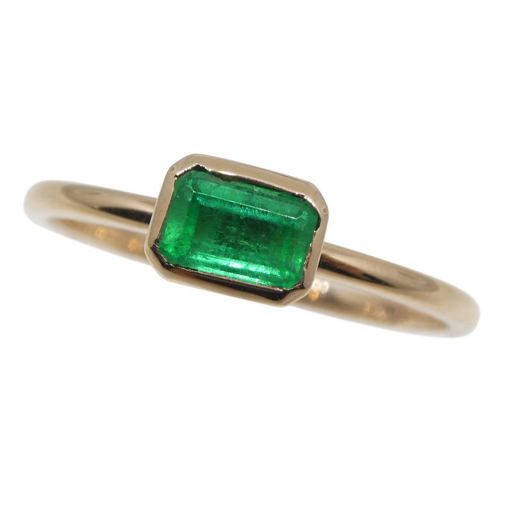 Emerald Stacker Ring set in 10kt Pink/Rose Gold - Skyjems Wholesale Gemstones