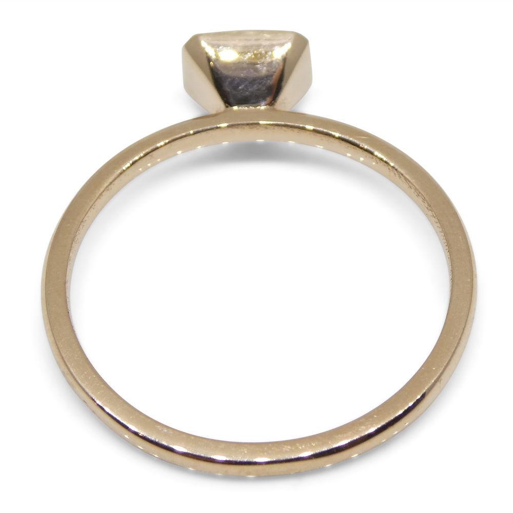 SkyJems Colombian Emerald Stacker Ring in 10kt Pink Gold - Dainty Green Gemstone Solitaire