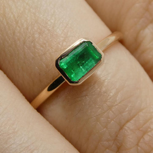 Emerald Stacker Ring set in 10kt Pink/Rose Gold - Skyjems Wholesale Gemstones