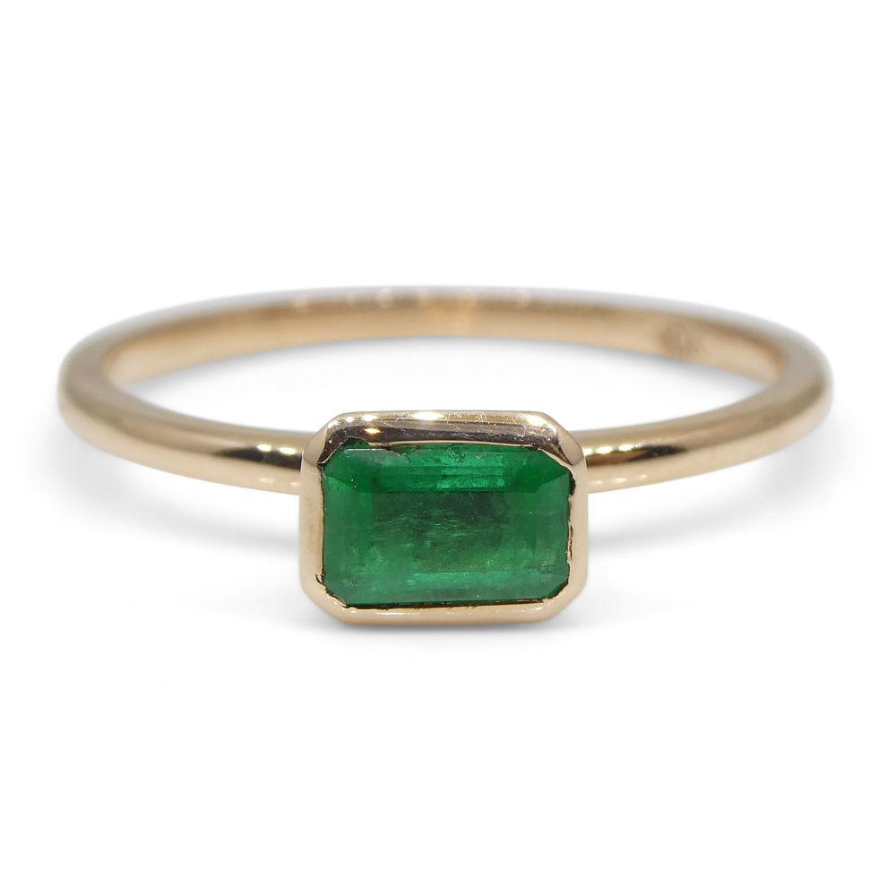 Emerald Stacker Ring set in 10kt Pink/Rose Gold - Skyjems Wholesale Gemstones