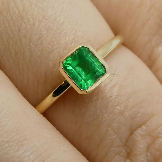 Emerald Stacker Ring set in 10kt Yellow Gold - Skyjems Wholesale Gemstones