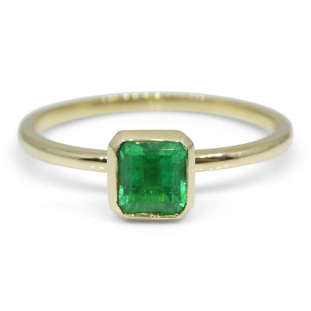 Emerald Stacker Ring set in 10kt Yellow Gold - Skyjems Wholesale Gemstones