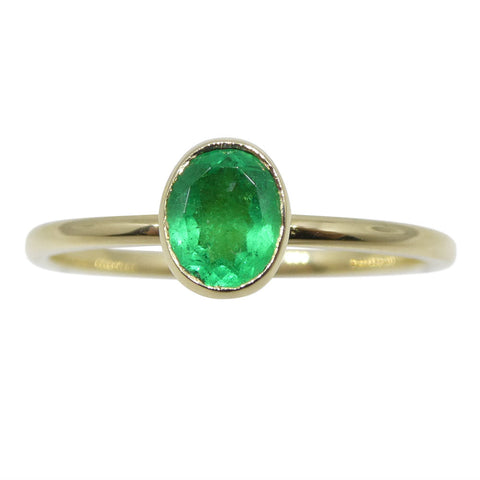 Emerald Stacker Ring set in 10kt Yellow Gold