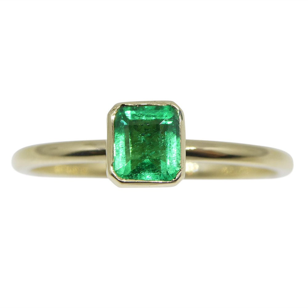 Emerald Stacker Ring set in 10kt Yellow Gold - Skyjems Wholesale Gemstones