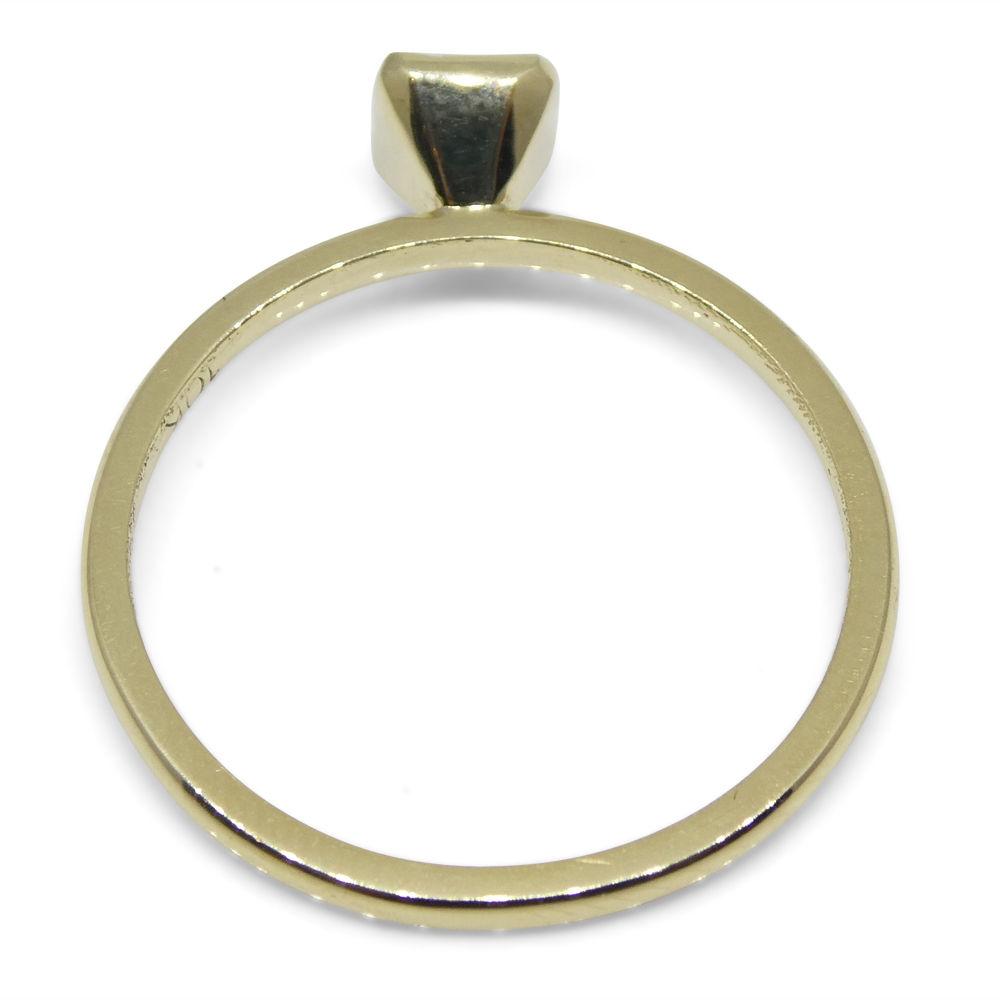 SkyJems Colombian emerald stacker ring in 10kt yellow gold, dainty green gemstone solitaire stackable jewelry